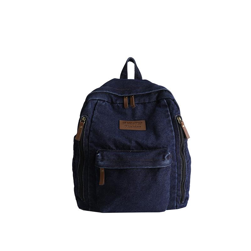 Denim Backpack, Women's Backpack, Fashionable Schoolbag, Harajuku Style Student Travel Handbag