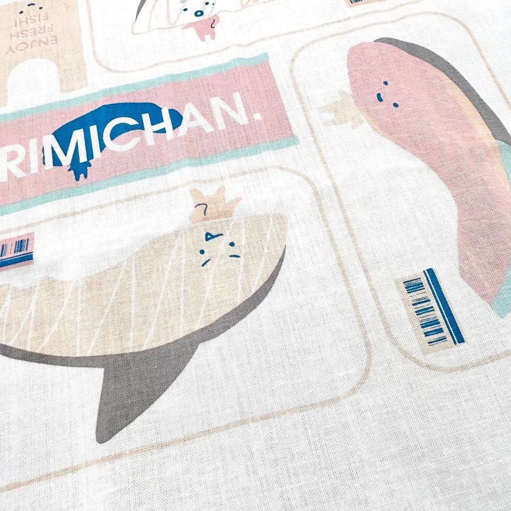 Nomura Towel Sanrio Characters Traditional Japanese Pattern Tenugui Supermarket 34 x 90 Japanese-made (Hand Towel) - KIRIMI-chan. cm, 100% Cotton.