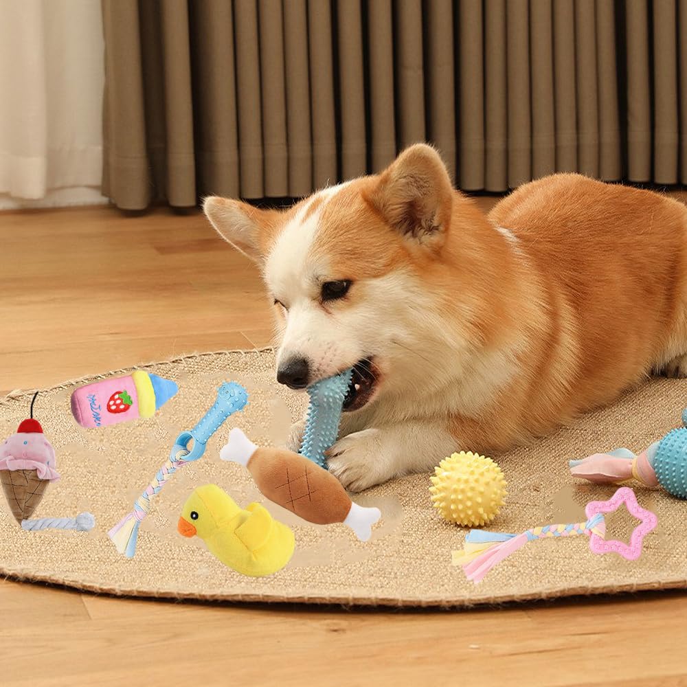 YBGGJO Dog Dog Rope Set of Plush Squeak Throwing Pet Teeth Lack of Stress Suitable for Toys, Toys, 6, Toys, Toys, Toys, Toys, Cute, Fun, Chewing,