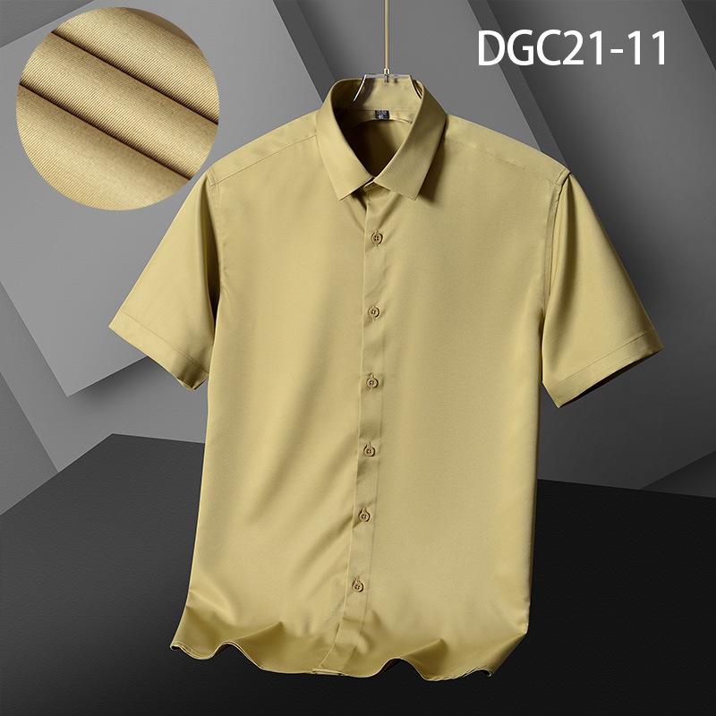 Men Short Sleeve Slim Fit Wrinkle Resistant Business Casual Summer Shirt
