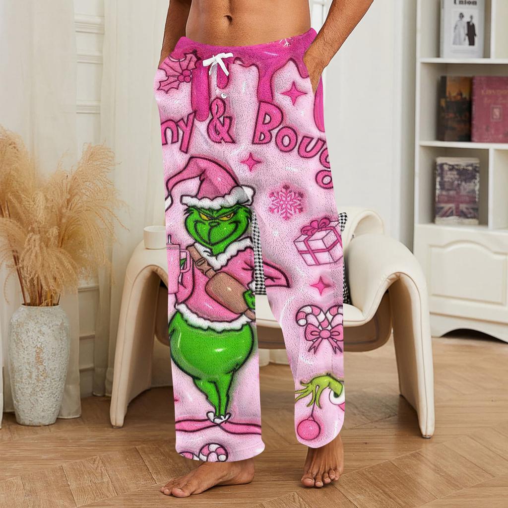 Men's Allover Printed Home Pants Sleeping Pajama Pants Long Pants Pajama Pants
