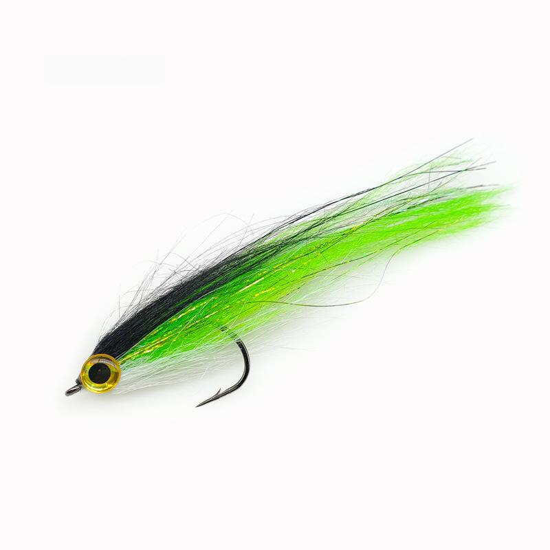 Saltwater Deceiver Fly Lure 4/0# Hook 7in 2.4g 3D Eyes Artificial Streamer Fly for Sea Fishing Bass GT Bonefish Salmon