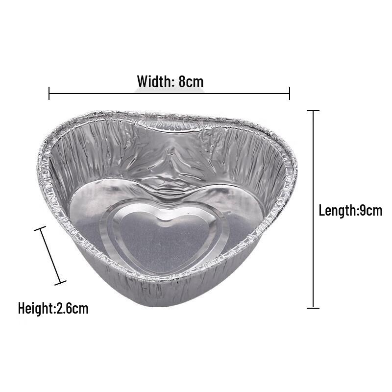 Faxilon Aluminiowe Miski do Pieczenia i Serwowania w Kształcie Serca, Opakowanie 50 sztuk