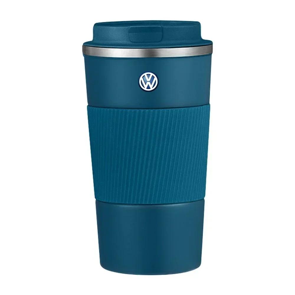Car Logo Vacuum Flask Travel Thermal Cup Coffee Thermos Mug For Volkswagen VW R-line R Polo GTI Passat Magotan Tiguan Golf 4 5NI8