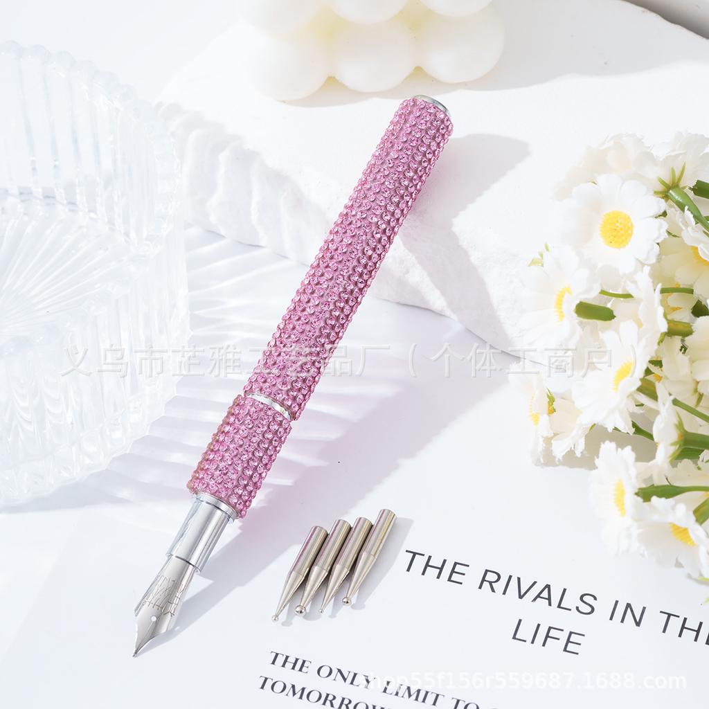 Diamond-encrusted manicure pen, drawing extremely fine manicure pen, painting pen, tracing pen, point drill pen 5 kinds of heads can be replaced