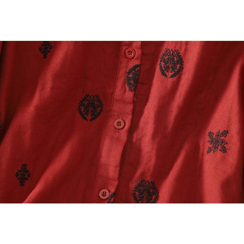 DIMANAF 2026 Plus Size Women Blouse Shirts Tunic Summer Oversize Loose Casual Cotton Linen Lady Tops Embroidery Floral