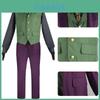 Batman O Cavaleiro das Trevas Coringa Heath Ledger Fantasia Cosplay Com Jaqueta Roxa Para Halloween Role Play
