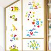 Cute Cartoon Colorful Numbers Flowers Animals Wall Stickers Self-Adhesive Decals for Kids Room Kindergarten Decor