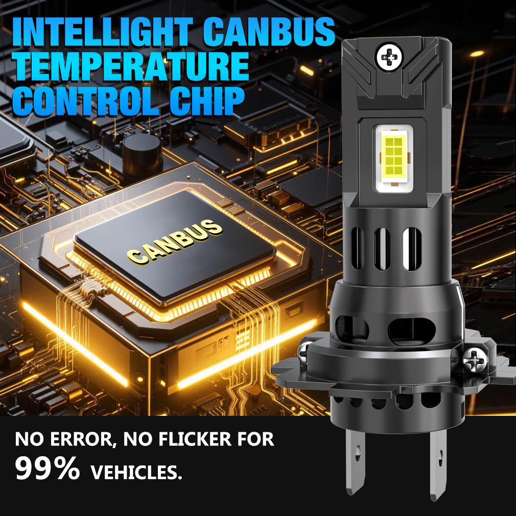 2 Stuks 30000LM H7 LED Koplamp Lampen 100W Mini Draadloze CSP Auto Koplamp Met Ventilator Auto Diode Lampen H7 Turbo Led Auto Verlichting Canbus 12V 6000K