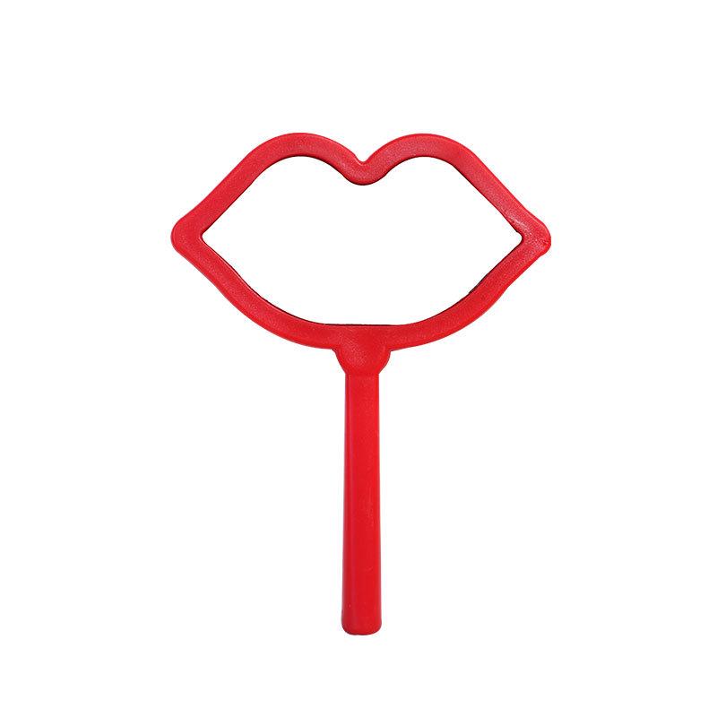 HD Lip Makeup Mirror with Plastic Handle, Vanity Mirror with DIY Option