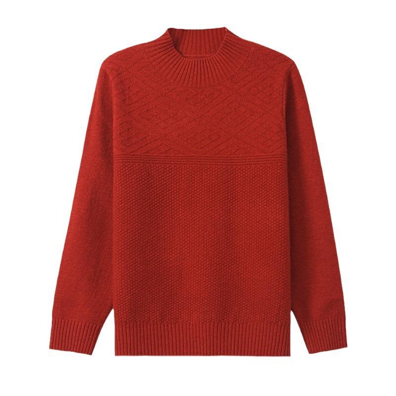 Einfarbiger Strickpullover Damen Halboher Kragen Lässiger Pullover Vielseitig Elastisch Langärmliger Pullover