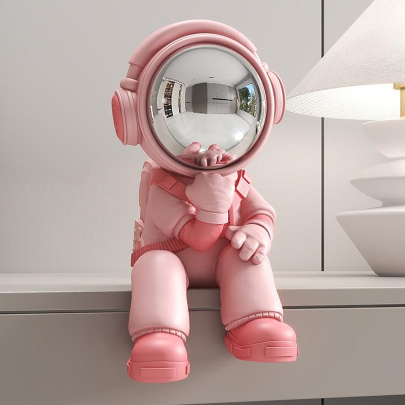 

Miniature Astronaut Ornaments Living Room Aesthetic Figurines Creative Interior Art Sculptures Desk Home Decorations Gift Ideas розовый