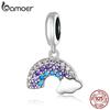 Bamoer Authentic 925 Sterling Silver Colorful Rainbow Pendant Charm Fit for Women Original Silver Bracelet Jewelry DIY SCC1625