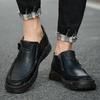 Men's Leather Boots Zipper Low Top Casual Shoes Outdoor Driving Handmade Shoes 39-48