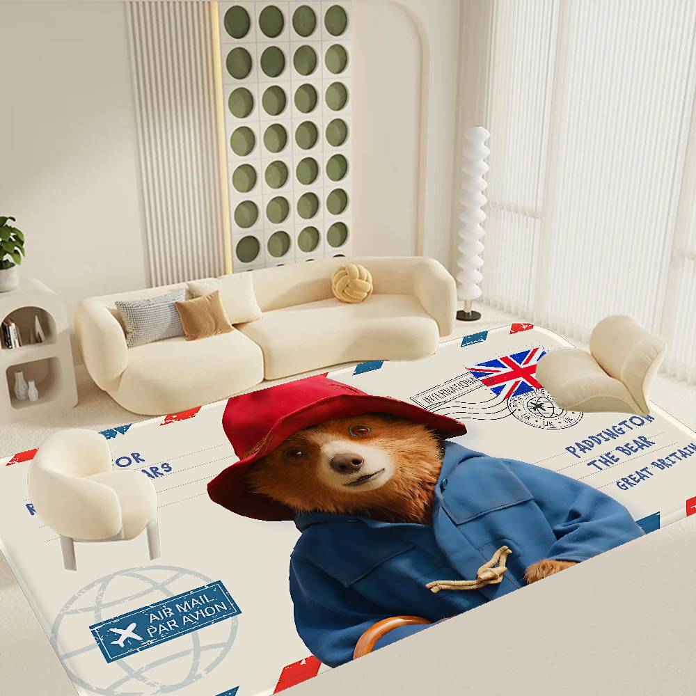 P-Paddington Bear Floor Mat Non-Slip Laundry Room Mat Laundry Decor Balcony Child Living Room Household Carpets