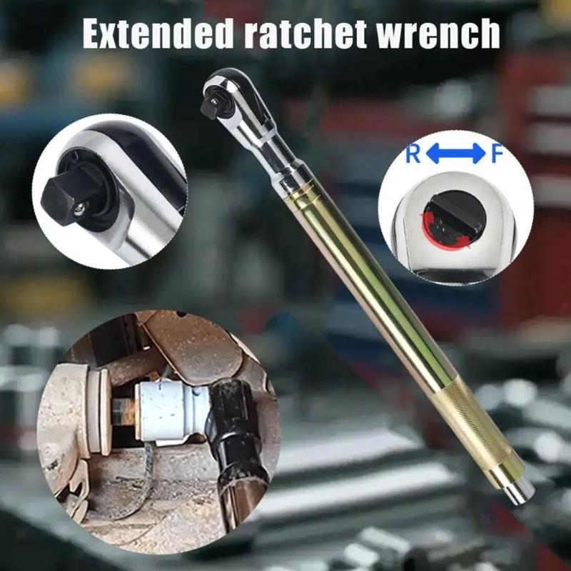 Motorized Rotating Ratchet Extended Wrench Hand Tool With Additional Grip For Simple Bolt Removal In Difficult Locations