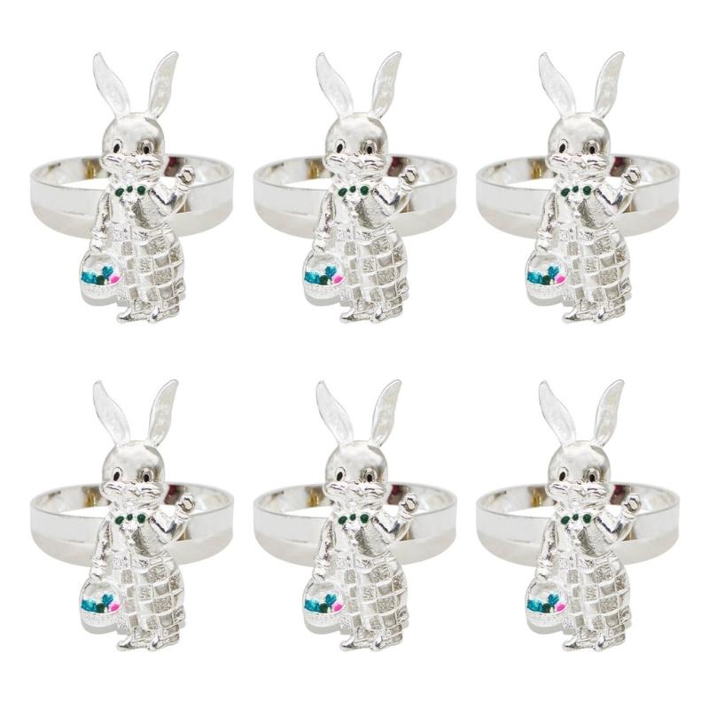 

Pack Of 6 Rabbit Napkin Holders Rabbit Napkin Rings for Easters Dinner Parties and Elegant Wedding Decoration