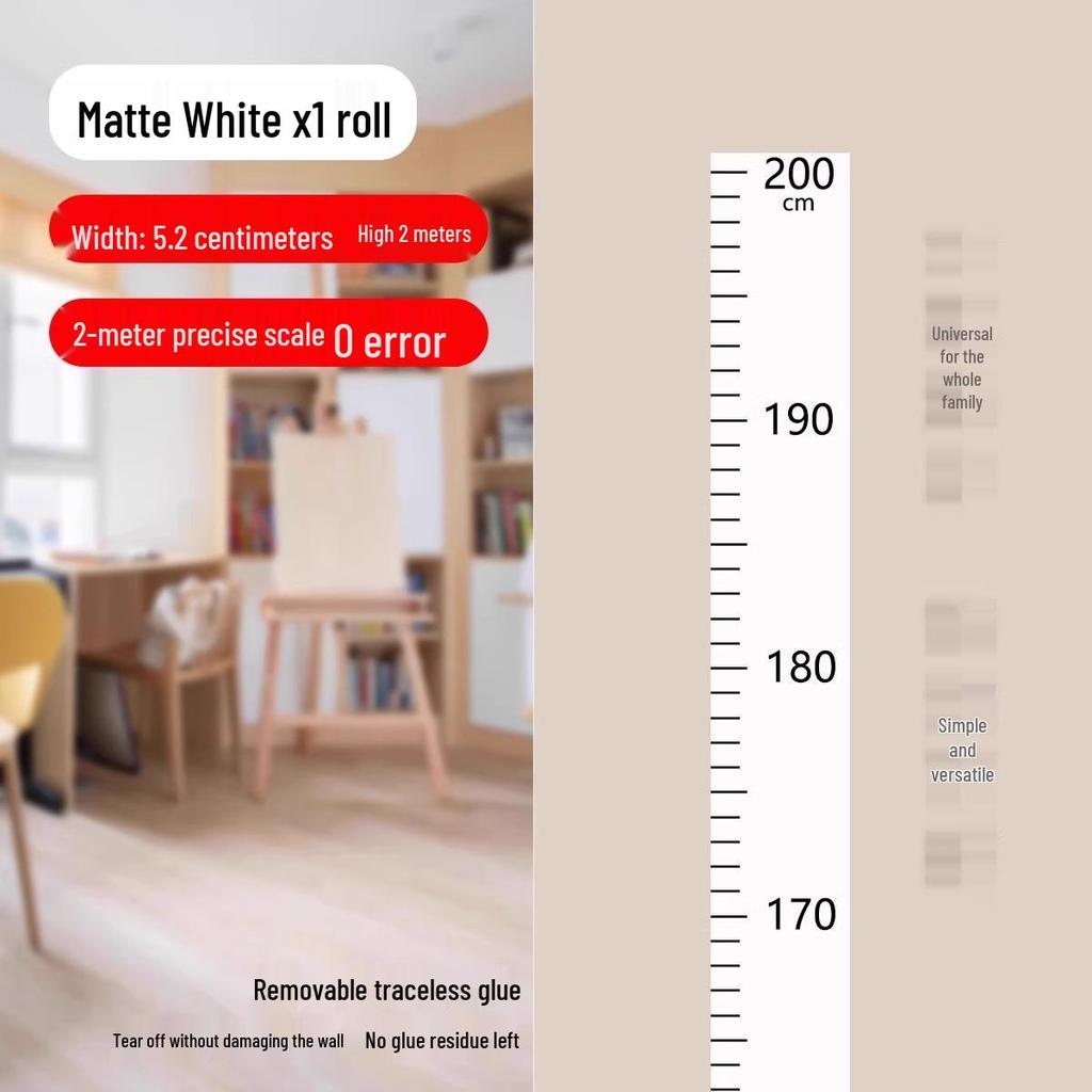 Transparent Removable Wall Height Chart for Kids - Accurate Measurement Without Damaging Walls