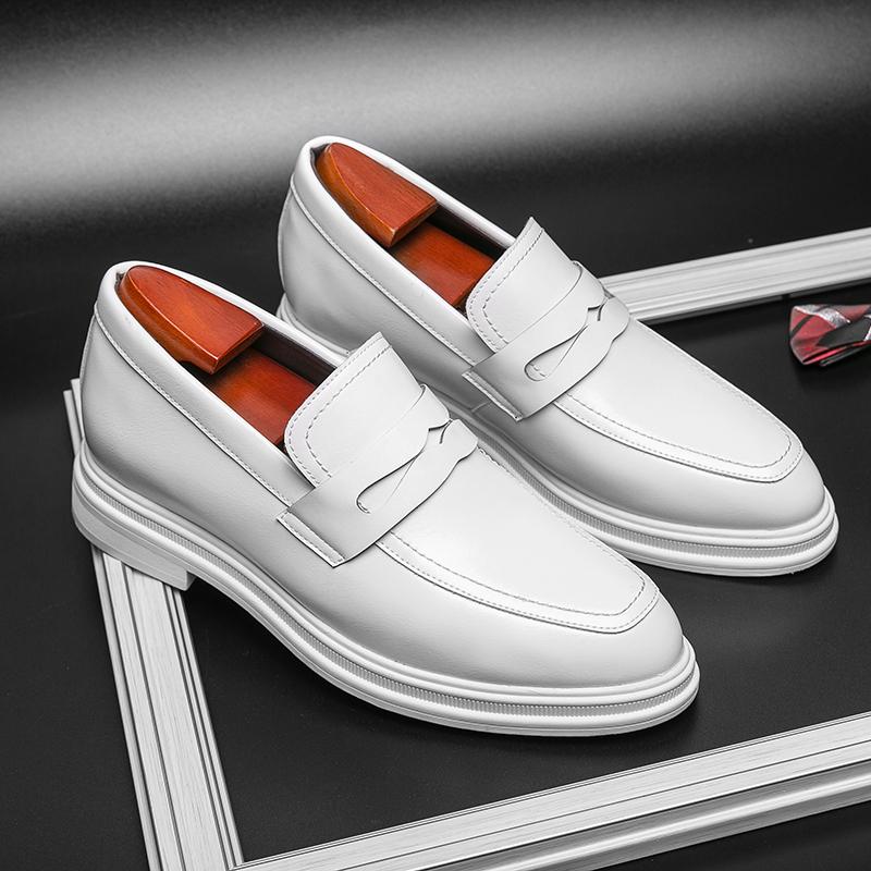 Herren Freizeit Slipper Schuhe mit Höhenerhöhung für Männer Luxus Kleiderschuhe Slip On Business Bequem Erhöhen 6cm Hochzeitsschuhe