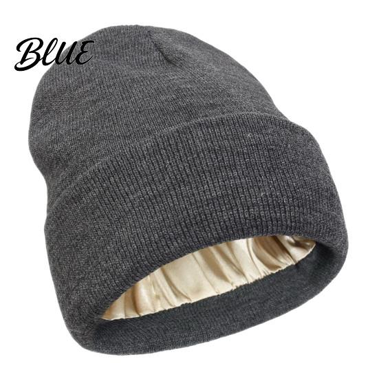 Comfortable Hiking Head Gear Satin Lined Knit Hat for Women Winter Warm Soft Beanies Fashion Stretchy Gift Friends in Frizz-free Hair Protection,