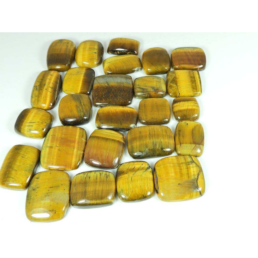 15-21MM Natural Tiger Eye Octagon Cabochon Loose Gemstone 25Pcs Lot 390Cts. SY-416