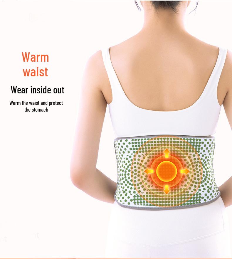 Mugwort Heating Waist Support Belt - Unisex Abdominal Warmer for Cold Protection and Elderly Care
