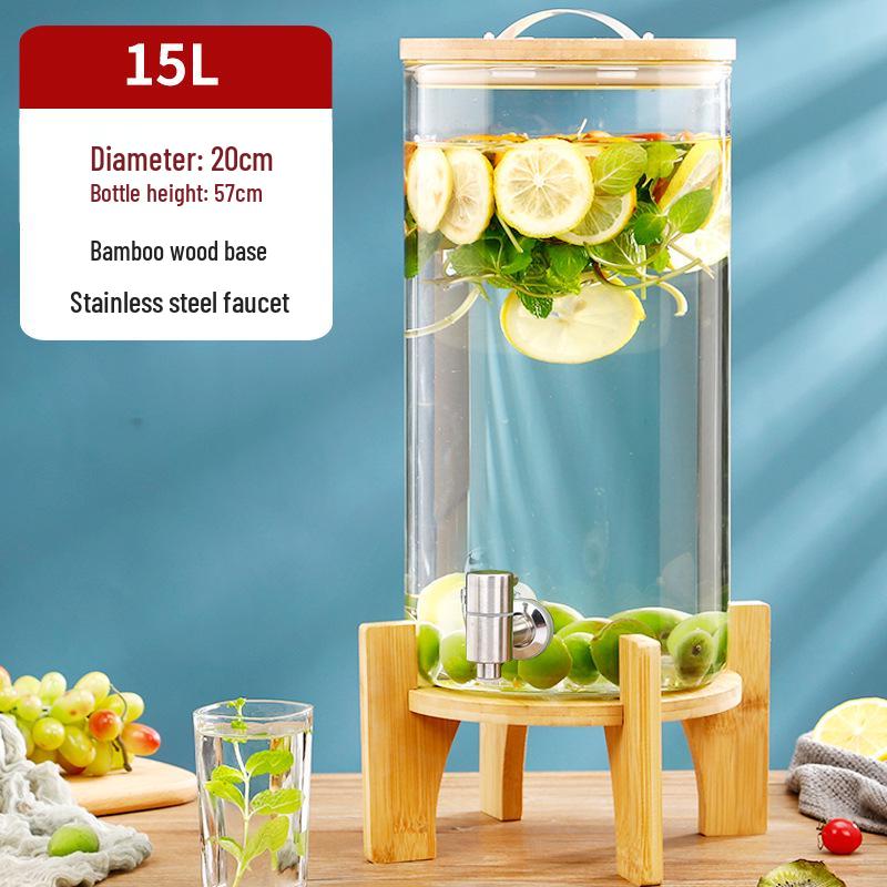 Žáruvzdorná skleněná láhev na kvašení vína s kohoutkem – Ideální pro víno, ovocný čaj, léčivé nápoje a nápoje k samoobsluze