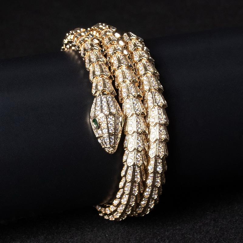Light Luxury Snake Bangle Gold Plated