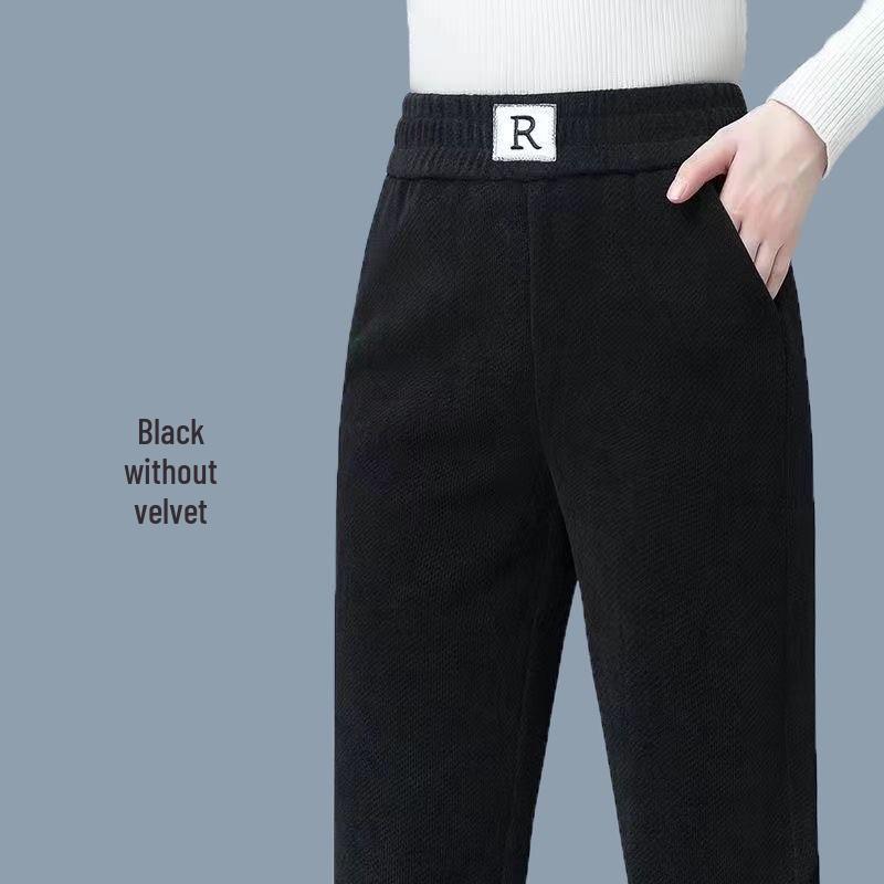 Women's Velvety Thick Chenille Straight Harem Pants - Loose, Large Size, with Pockets In Autumn/Winter Corduroy.