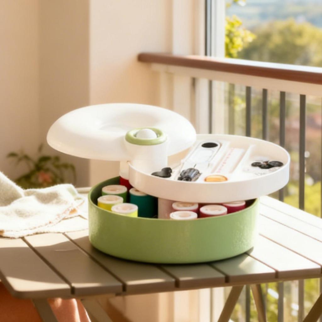 Magnetic Rotating Sewing Kit Portable Multi Layer Organizer for Mending Patches Clothing Repair Travel Home Beginner Tailor