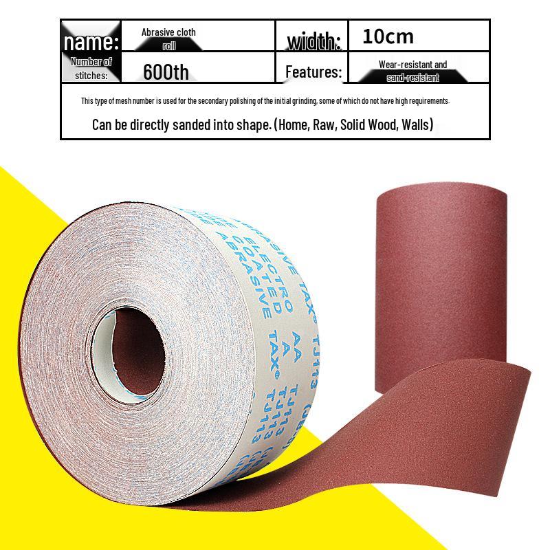 800 Grit Tearable Sanding Belt Roll for Woodworking, Metal, and Walls