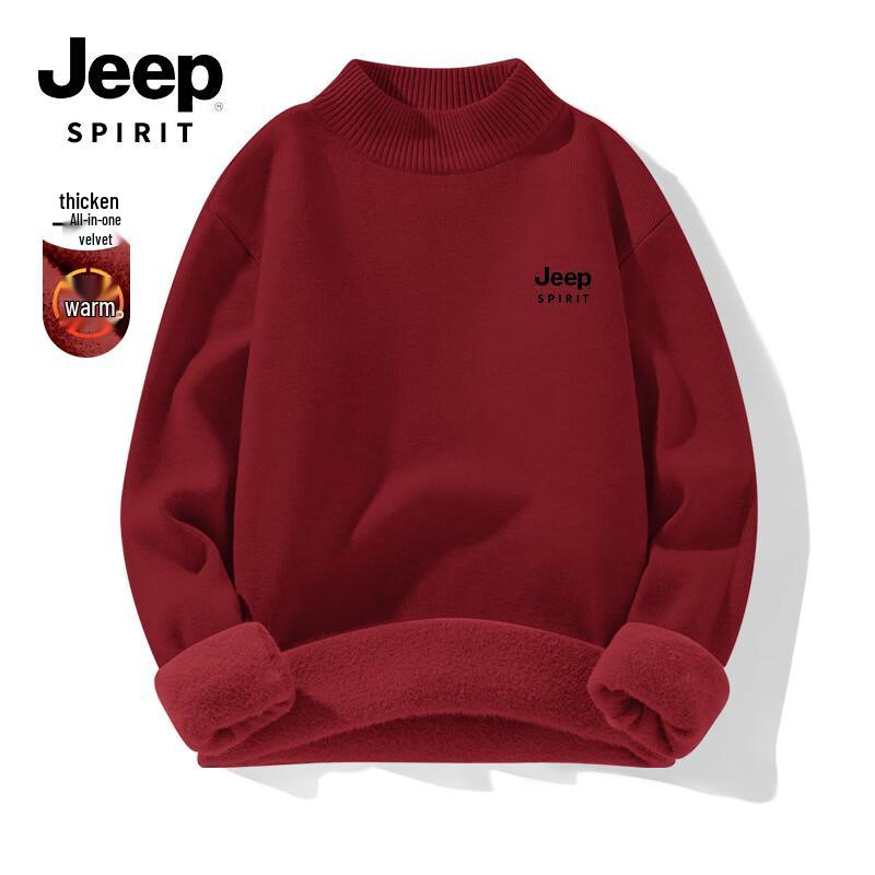 JEEP SPIRIT Men s Integrated Fleece Knit Sweater L