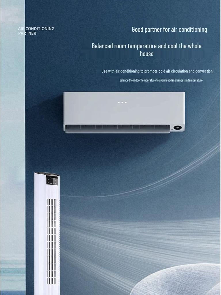 Silent Leafless Tower Fan: Vertical Electric Fan for Home, Dorm, or Desk Use