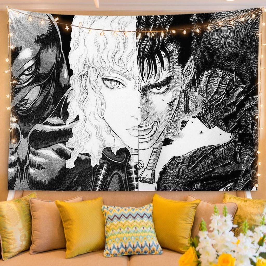 Berserk Anime Wandteppich Wandbehang Manga Kunst Wanddeko Für Schlafzimmer Wohnheim Wohnzimmer Heimdekoration