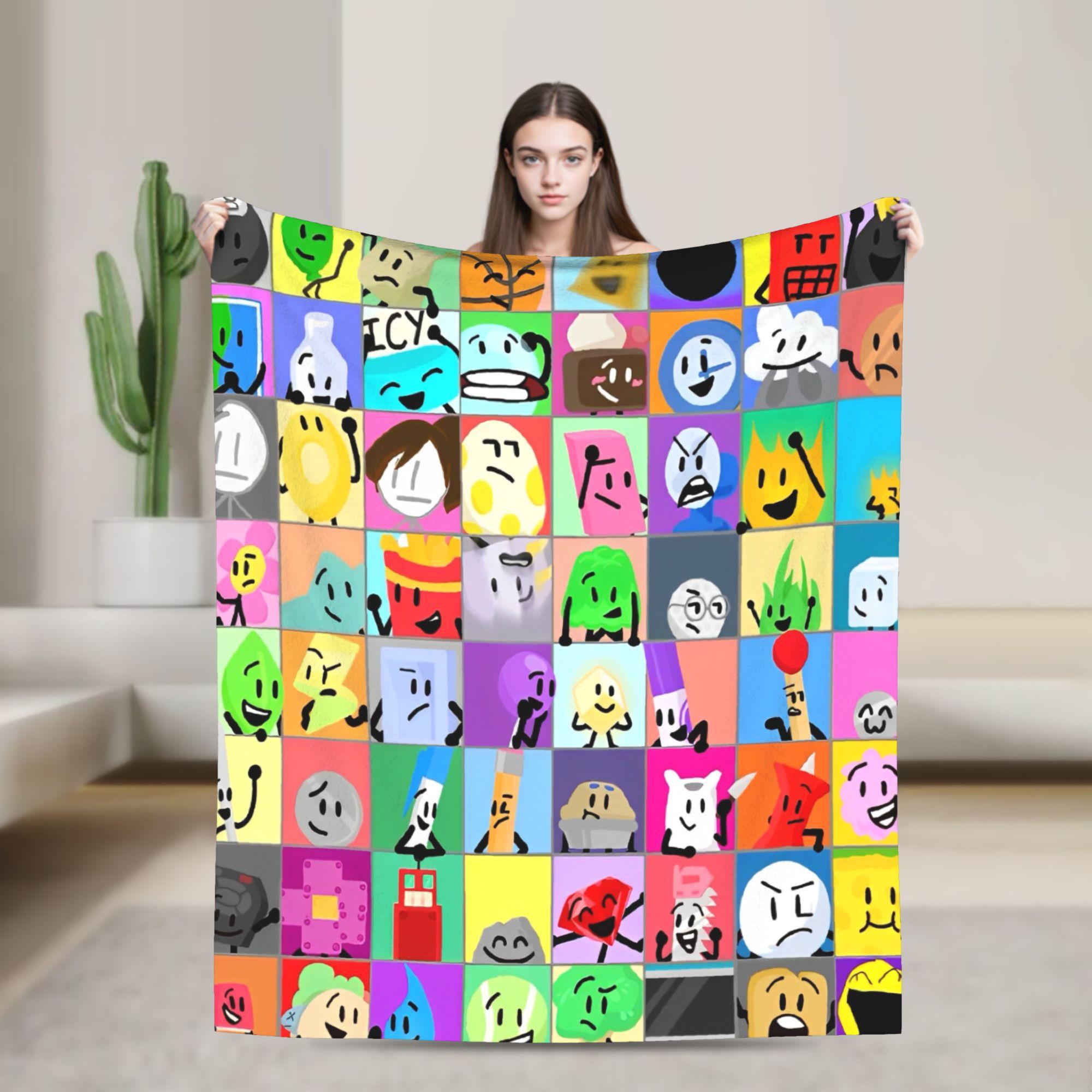 BFDI Cartoon Blankets Battle for Dream Island  Wool Throw Blanket Summer Air Conditioning Printed Lightweight Bedspreads 75x90cm