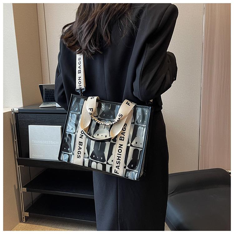 New Spring Popular PVC Tote Bag, Portable Shoulder Bag, Large-capacity Mother and Child Bag, Commuter Women's Bag