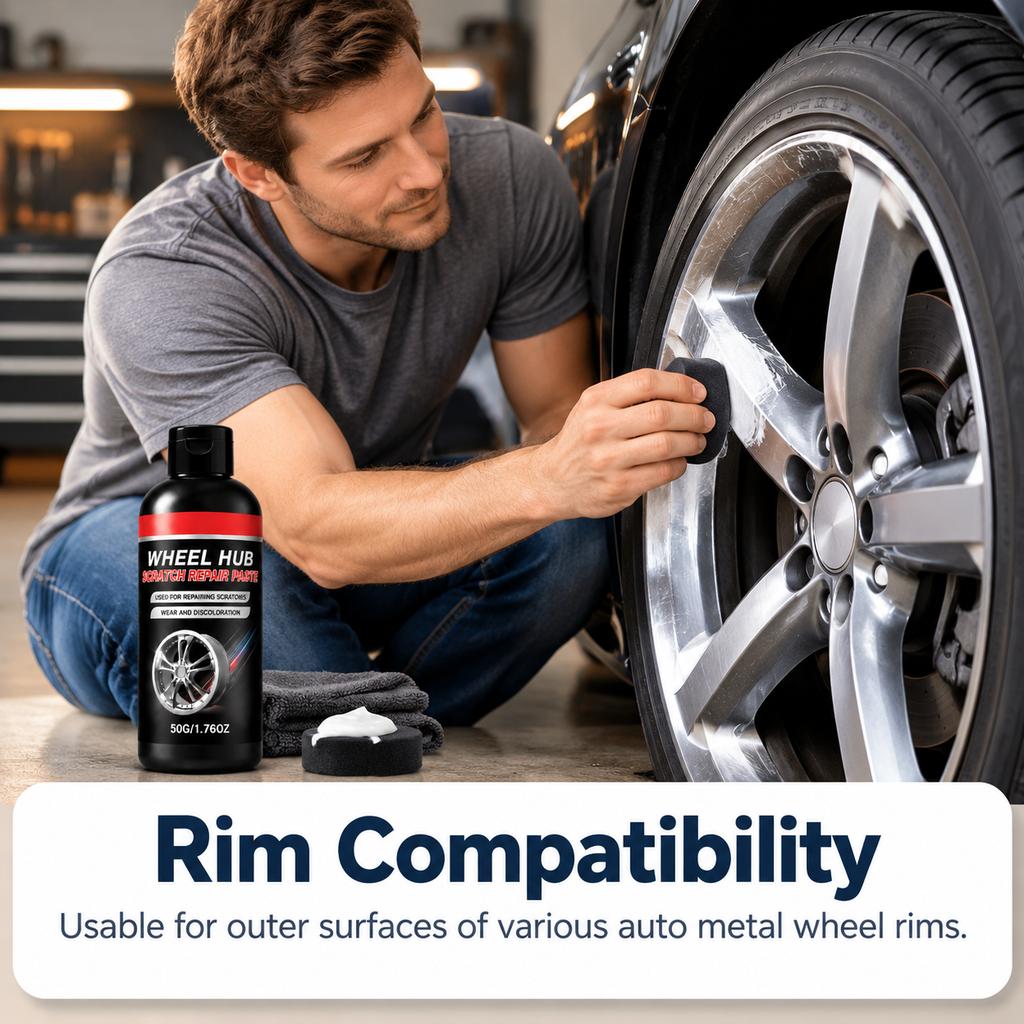 Wheel Rim Scratch Repair Cream: Fades Light Marks, Enhances Luster, Compatible with Various Wheel Types