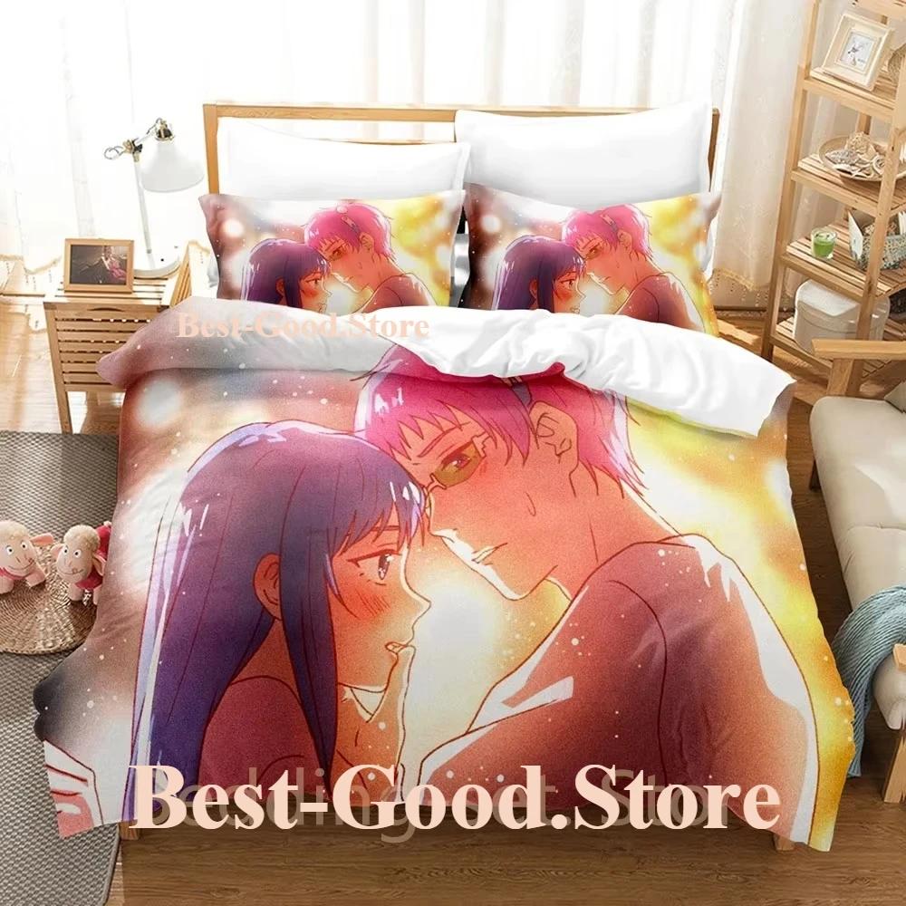 Das Katastrophale Leben des Saiki K Bettwäscheset Einzelbett Twin Full Queen King Size Bettwäscheset Schlafzimmer Bettbezug-Sets Anime Bettlaken-Set