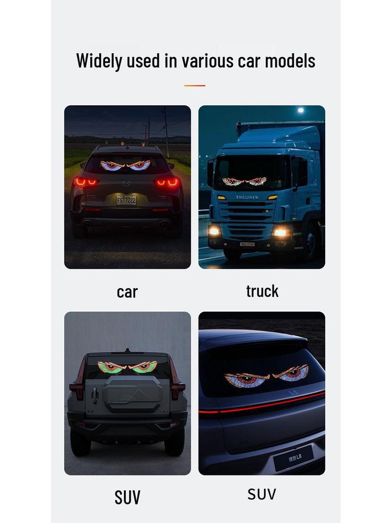 Dynamischer Dämonenaugen LED Autoaufkleber Bildschirm mit USB- und App-Steuerung