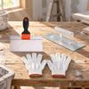 Putty Knife with Smoothing Tool and Work Gloves Reinforced Stainless Steel NonSlip Grip