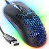 QYD Q306 PRO Honeycomb Gaming 12800 Ergonomic USB Gaming 7 Programmable LED Breathing RGB Compatible with Windows Mac and with a Braided Cable