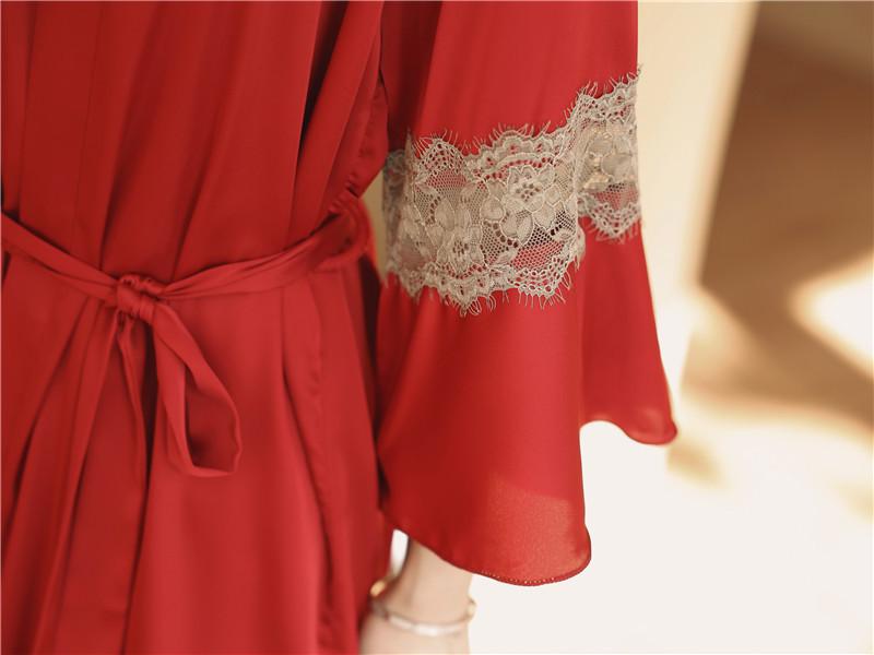 Luxury Silk Two-Piece Lingerie Set: Camisole Nightgown & Robe with Breast Pads