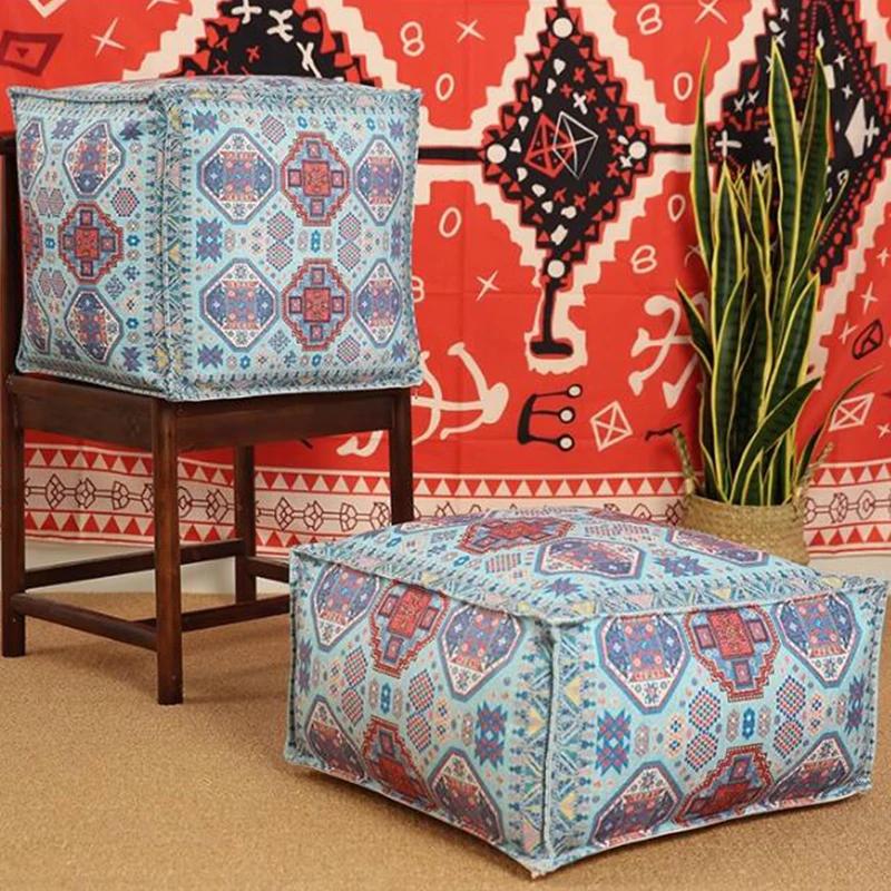 45x45cm Moroccan Meditation Cushion Cover Lazy Futon Footstool Covers Unstuffed Homestay Bay Window Tatami Floor Seat Pouf