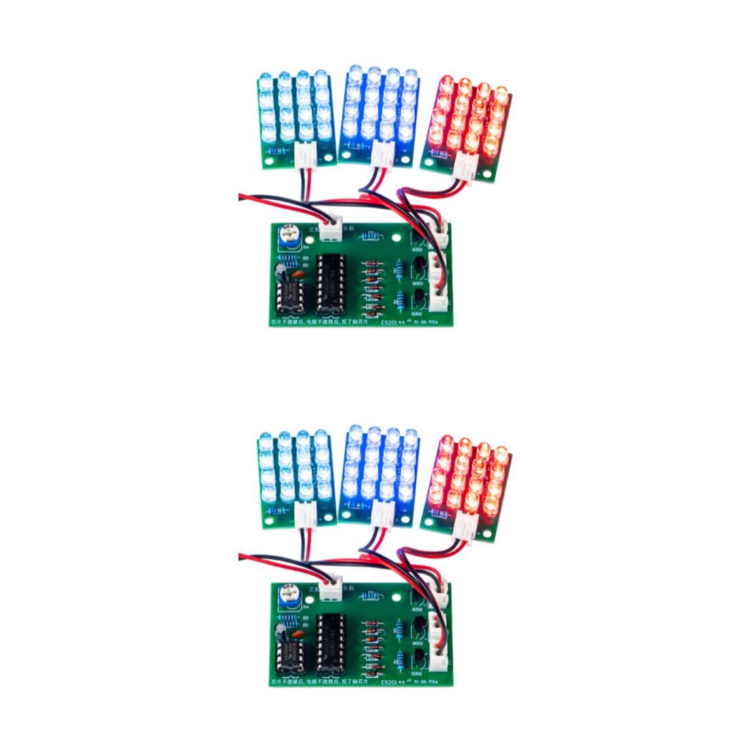 1/2/5 Stück CD4017+NE555 LED-Wasserlicht DIY-Kit Rot Weiß Blau Elektronisches Schweißmodul Lern Ersatzteile TJ-56-715 DC 12V