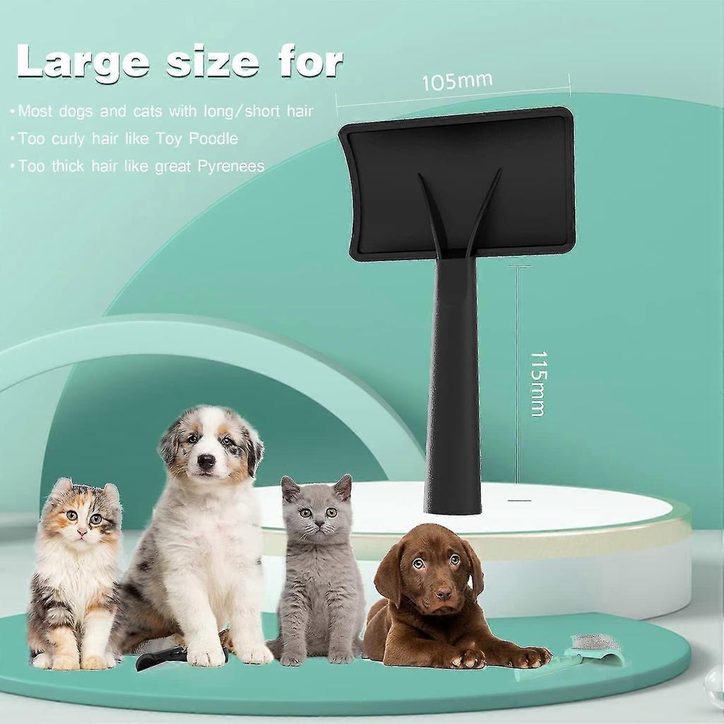 Firm Slicker Brush - Extra Long Pin Brush For Large Dog Pet (Black)