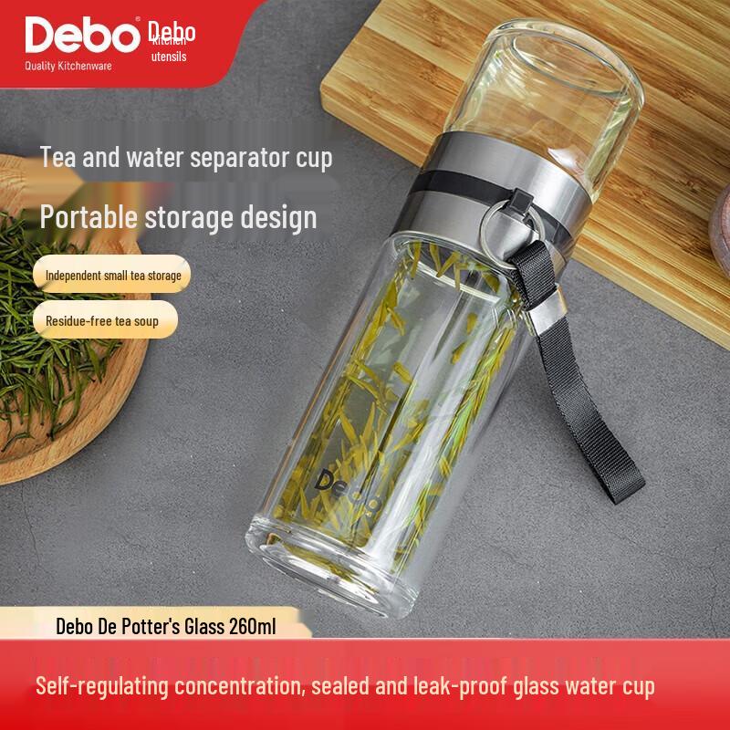 Debo DEP-746 Tea Infuser Double Wall Glass Cup