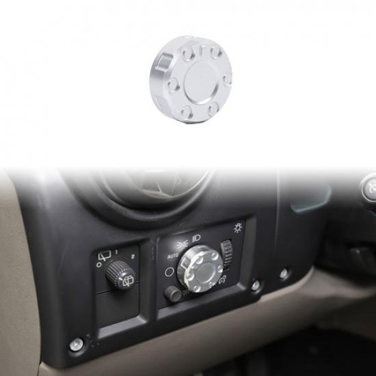 Silver Mecha Headlight Switch Knob Cover Trim Ring For Hummer H2 2003-2007