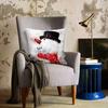 2022 New Christmas Snowman Peach Skin Pillow Case Cute Cartoon Waist Pad Back  Home Decoration
