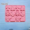 Christmas Silicone Mold 12 Cavities Snowman Tree Hat Cookie Man Non-stick Food Grade Easy Release DIY Fondant Chocolate Candy Biscuit Jelly