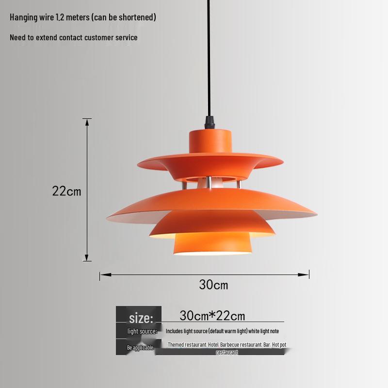 Orange Nordic Industrial Pendant Light for Restaurants & Bars